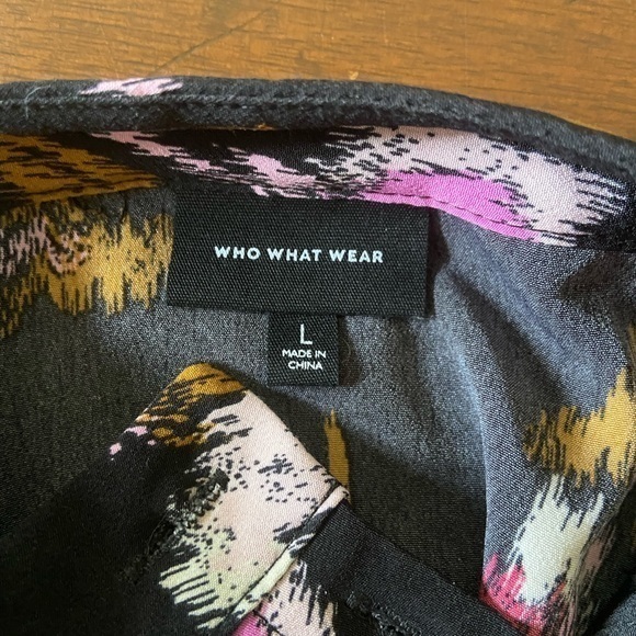 Who What Wear size‎ large black floral layered dress , buttons on neck shoulder - Picture 7 of 12